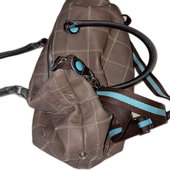 Franco GABS tan leather squares patch purse - Picture 4 of 7